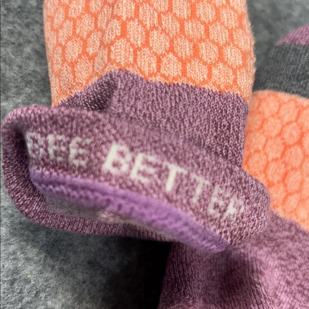 Bombas purple orange grey cozy socks size small